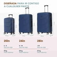thumbnail image 3 of Set de 3 Maletas Con Organizadores Sun Coast Dubai ABS De 20", 24" y 28" Color Azul, 3 of 7