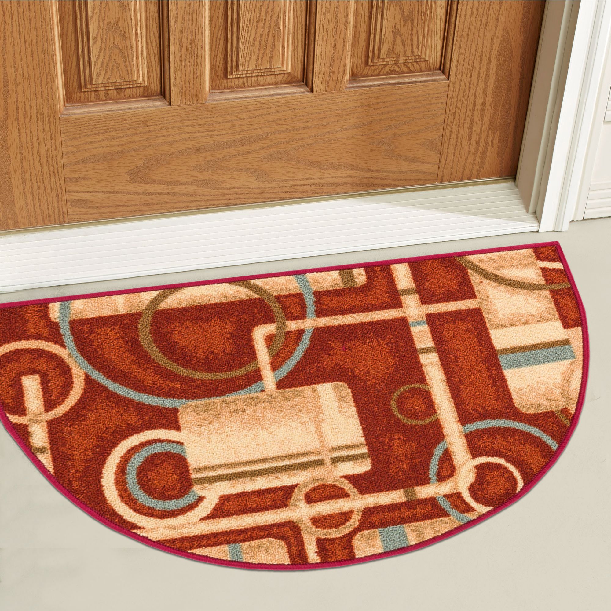 Well Woven NonSkid Slip Rubber Back Antibacterial 20" x 31" Slice Door Mat Hearth Rug Soho