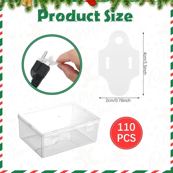 OTGFRF-110 Pcs Christmas Lights Weatherproof Gaskets for Outdoor Lights Installation with Storage Box, GFCI Protector, Stop Tripping GFCIs Weatherproof Extension Cord Gasket Stop GFCI from Tripping