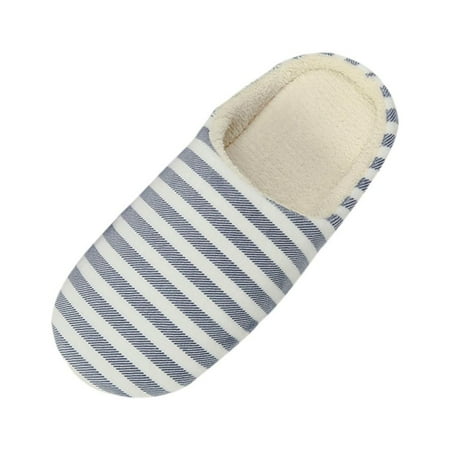 

shoes for women men warm striped slipper indoors anti-slip winter house shoe