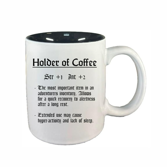 D&D Mug Gifts, Holder of Coffee Funny Item Description 11oz Ceramic Coffee Cup Teacup with Handle, Dungeons Dragons Gifts DND