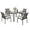 Dark Brown, variant on Olurrisa 5-Piece Acacia Wood Patio Dining Set with Steel Frame & Umbrella Hole - Waterproof Rattan Furniture for Outdoor Dining & Garden​​