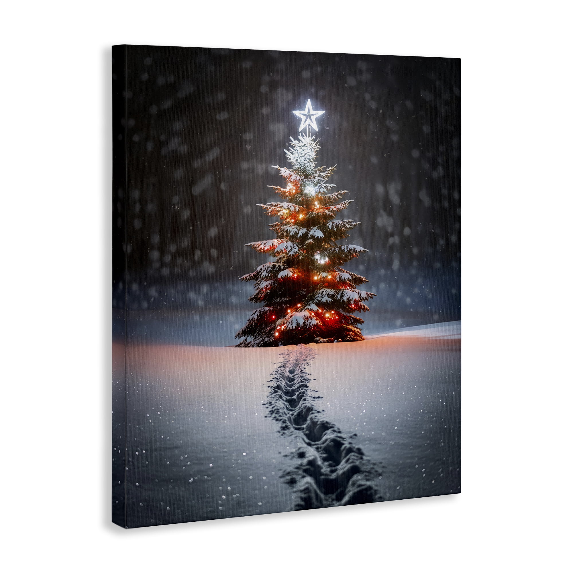 Stupell Industries Magic Moments Holiday Tree Holiday Photography Gallery Wrapped Canvas Art Prints Wall Art, 24 x 30