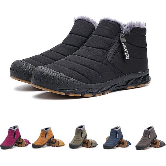 Winter Shoes Men Waterproof, Snow Boots Fur Lined Warm Ankle Boots Women