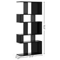thumbnail image 3 of Gymax 2 PCS 5 Cubes Ladder Shelf Freestanding Bookshelf Display Rack Bookcase Black, 3 of 10