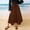 Brown, variant on Womens Long Maxi Skirts Drawstring Waist Long Skirt Elastic Waist Flutter Skirt Asymmetrical Solid Color Skirt