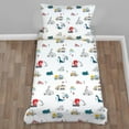 thumbnail image 3 of Toddler Bedding Sets for Babys Boys Girls Kids Dinosaur Cars Toddler Crib Comforter Set Flat Sheet Fitted Sheet and Pillowcase 4 Pieces White, 3 of 4