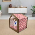 thumbnail image 3 of Geometric Pet House, Tile Rectangle Square Cube Vertical Lines Geometrical Shapes Periodic, Outdoor & Indoor Portable Dog Kennel with Pillow and Cover, 5 Sizes, Coral Rose Dried Rose, by Ambesonne, 3 of 5