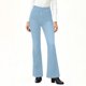 thumbnail image 4 of Pincandy Women's Solid Color Stretch Denim Leggings - 2 Pockets, Loose Wide Leg Fit, Perfect for Gym, Workout & Casual Wear, 4 of 7