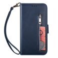 thumbnail image 2 of for Samsung S22 Case Wallet, Galaxy S22 Card Pocket Case Premium Magnetic Flip Cover, PU Leather Kickstand Wrist Strap Zipper Card Holder Case for Samsung Galaxy S22, Blue, 2 of 6