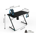 thumbnail image 3 of Gaming Desk, Z-Shaped Professional E-Sport Gamer Workstation,with LED Lights,Large Carbon Fiber Surface, Ergonomic PC Gaming Table,for Home Office,Living Room, 3 of 5