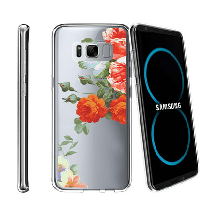Case for Samsung Galaxy S8 Plus | Galaxy S8 Plus Transparent Silicone Case [ Flex Force ] Flexible Clear Case Flower