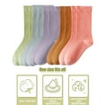 thumbnail image 2 of Women's cotton socks boneless seam head midtube socks, women's thin cotton socks, socks-Grass green + fog orchid + taro purple + melon orange + Rouge powder, 2 of 5