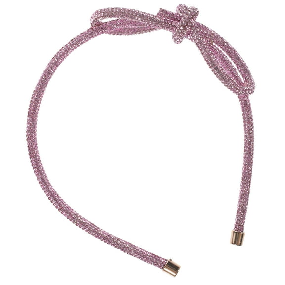 BESTYASH Dressy Headbands Women Pink Rhinestone Bow 1Pack