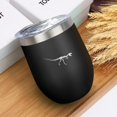 thumbnail image 4 of Dinosaur 12oz Insulated Wine Tumbler with Lid and Straw – Double Wall Vacuum Mug Stainless Steel 304 Interior for Hot & Cold Drinks Coffee, Wine, Cocktails, 4 of 5