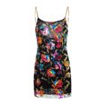 thumbnail image 2 of SAYOO Vestido corto informal con tirantes y cadena para mujer, con cuello en V, sin espalda, con lentejuelas SAYOO  Casual, 2 of 9