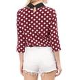 thumbnail image 3 of Unique Bargains Women's Blouses 3/4 Sleeves Solid Office Work Tops M Red, 3 of 7