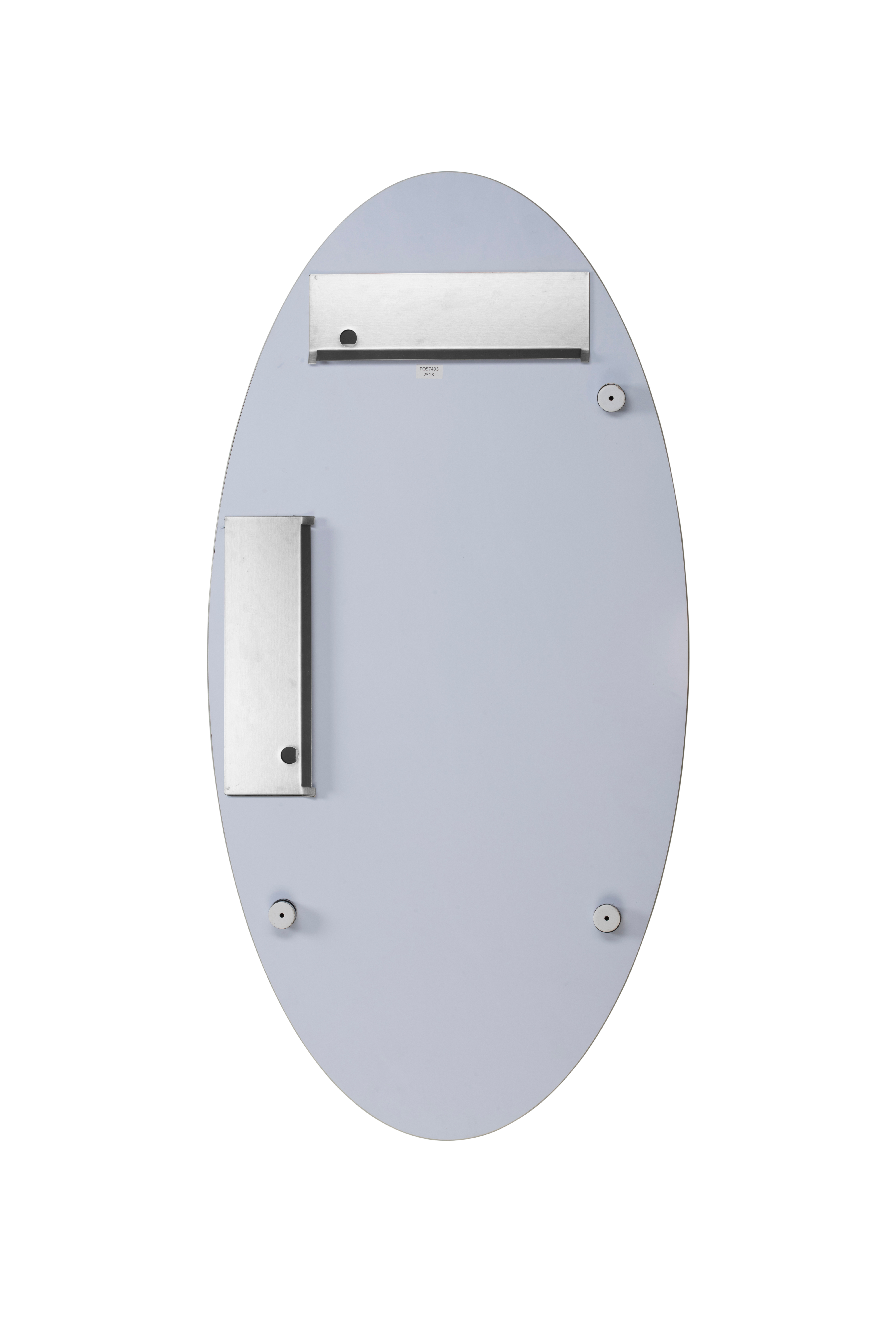 Croydex Belham Hang n Lock Frameless Oval Vanity Bathroom Mirror in Chrome (17.7x35.5)
