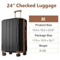 thumbnail image 3 of 24 Inch Checked Luggage, ABS+PC Lightweight&nbsp;Hardshell Suitcase with TSA Lock & Spinner Silent Wheels, Medium Size with 65L Capacity, Convenient for Trips, Blue, 3 of 10