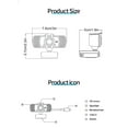 thumbnail image 3 of Caméra d'Ordinateur USB 2K 2560x1440p HD Caméra Web avec Microphone à Réduction de Bruit Intégré et Cache-Objectif pour PC Portable Mac Moniteur, 3 of 9