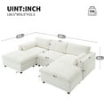 thumbnail image 3 of Harper & Bright Designs Chenille Sectional Sofa with Ottoman and Chaise, U Shaped Convertible Sofa for Living Room Apartment, White, 3 of 20