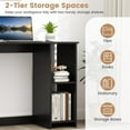 thumbnail image 5 of Black Computer Desk, Modern Writing Desk with Storage Shelves, Compact Gaming Table, Wood Home Office Desks, Small Desk for Bedroom, Living Room, Study (Black), 5 of 18