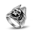 thumbnail image 3 of HOOUN MEN'S PIRATE HAT SKULL RING STAINLESS STEEL CAPTAIN PIRATE SKULL RING BIKER PUNK-7, 3 of 5