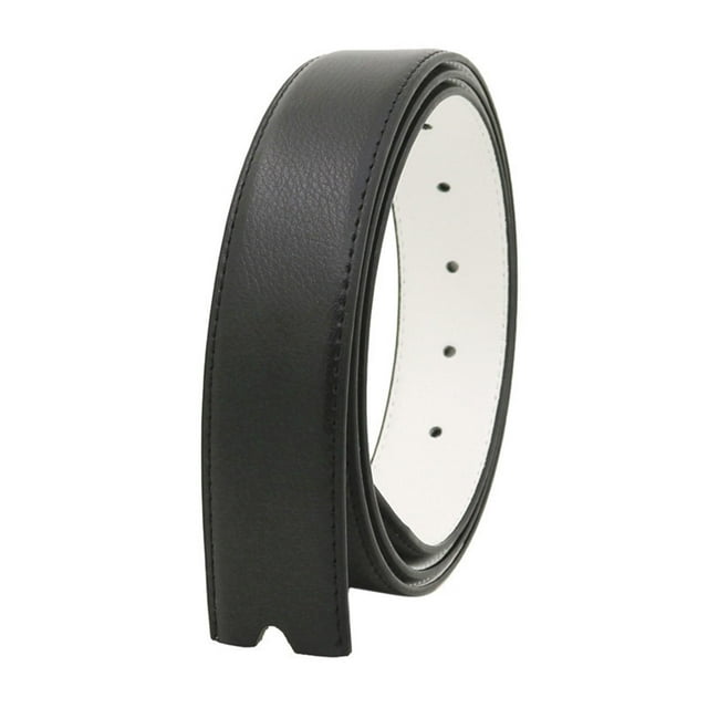 Cinturón sin hebilla Cinturón de cuero PU Cinturón 3.3 cm Ancho Cinturón occidental Correa de repuesto para accesorio de vestuario Vestido de fiesta blanco negro Yinane Cinturón sin hebilla