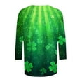 thumbnail image 5 of Yteetum 3/4 Length Sleeve Womens Tops Oversized Crewneck St Patricks Day Shamrocks Graphic Print T Shirt Womens Casual Plus Size Round Neck Loose Irish Festivities Three Quarter Sleeve Shirt, 5 of 6