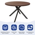 thumbnail image 5 of 45.3" Round Dining Table Set, Mid Century Modern Round Dining Table for 4 Person, with Steel Legs, Coffee Table for Kitchen Dining Room, Office, Save Space, 5 of 6