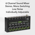 thumbnail image 3 of Mezclador De Sonido Estéreo, Divisor De Auriculares Estéreo De 6 Canales, Mezclador De Sonido De Controlador De DJ Portátil, Para Teclados, Configuraciones De, 3 of 7