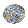 thumbnail image 1 of simhoa Round 55'' Tablecloth Table Linens Coffee Cup Mat Coaster Outdoor #8 8.Bohemian 8.Bohemian grid, 1 of 7