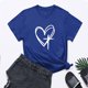 thumbnail image 5 of Camisetas de Manga Corta para las Mujeres Casual Día de Pascua Impresión Cuello de Tripulación Suelta Camiseta, Poliéster Spandex, 5 of 7