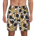 thumbnail image 2 of Goofa Snake And Rose Printed Men's Swim Trunks Board Shorts Quick Dry Mens Swimming Trunks with Compression Liner,Breathable Fit Hawaii Beach Shorts-Large, 2 of 9
