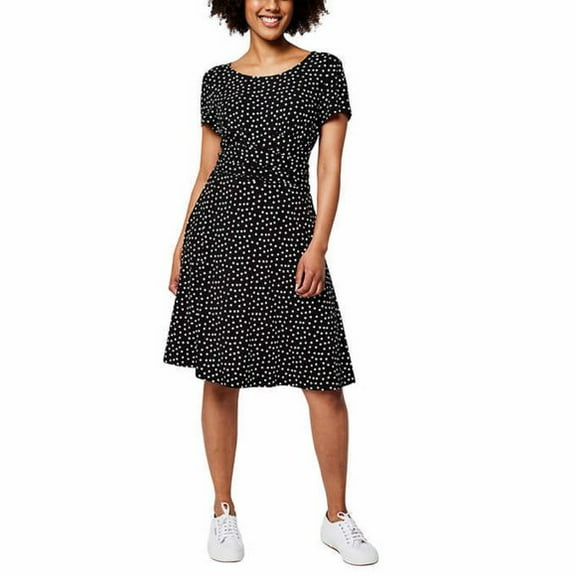Leota Womens Short Sleeve Dress,Confetti Dot,3X