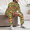 thumbnail image 7 of Picia Berries And Citrus Pattern Men’s Long-Sleeve Sleepwear Set - Soft 2-Piece Loungewear with Pockets, Comfy PJs for Relaxing Nights-Large, 7 of 7