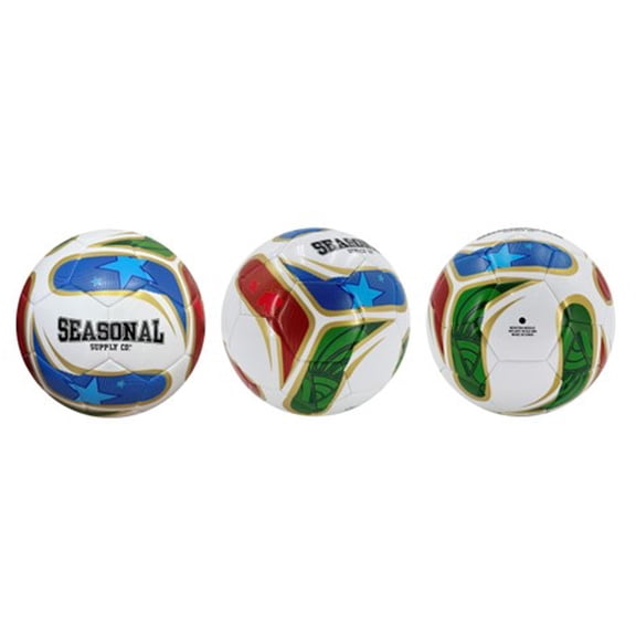 Seasonal Supply Co. Event Soccer Ball, Blue, Red, & Green Regulation Size