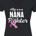 thumbnail image 4 of Inktastic Breast Cancer Awareness My Nana is a Fighter Women's V-Neck T-Shirt, 4 of 5
