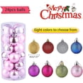 thumbnail image 3 of Bolas De Navidad, 24 Piezas De Adornos Navideños De Color Rosa, Bolas De Navidad Mate, Brillantes Y Con Purpurina, Para Decoraciones Para Árboles De Navidad, 3 of 5