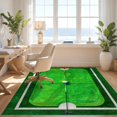 thumbnail image 3 of Design&I 8'x10' Ultra Soft Area Rug, Golf Tournament Hole Dimpled Motif Border Championship Crossed None Fluffy Washable Non Shedding for Bedroom Living Room Under Sectional, 3 of 7