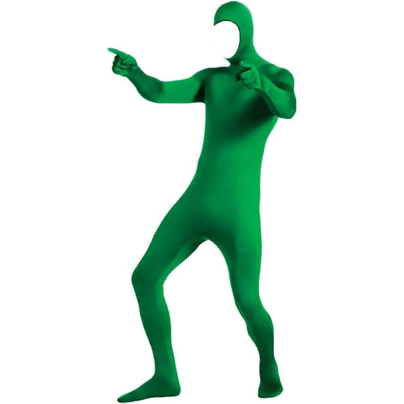 ler Men's and Women's Spandex Open Face Full Body Zentai Costume Bodysuit Green X-Large