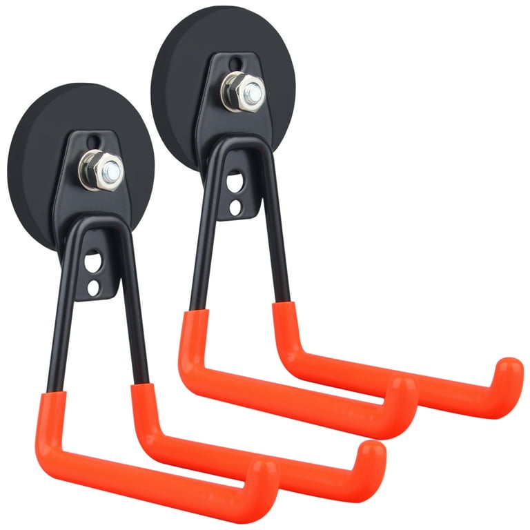 MUTUACTOR Magnetic Power Tool Organizer,Cordless Drill Garage Hooks Heavy  Duty,Large & Strong Manget with Hooks for Garage,Workshop Organization,2  Pack Tool Hooks for Drill,Garden Tool(Orange) 
