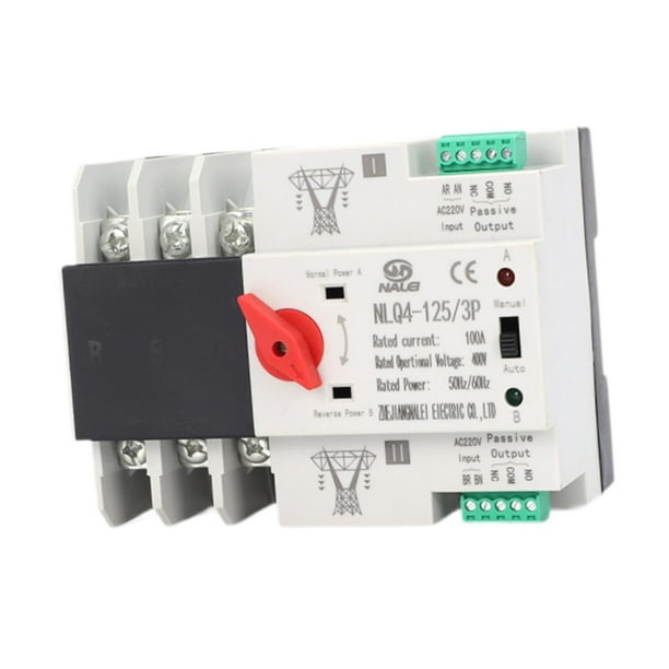 Interruptor de transferencia automática de doble potencia con autoprotección de 100 A 100 A 3 polos