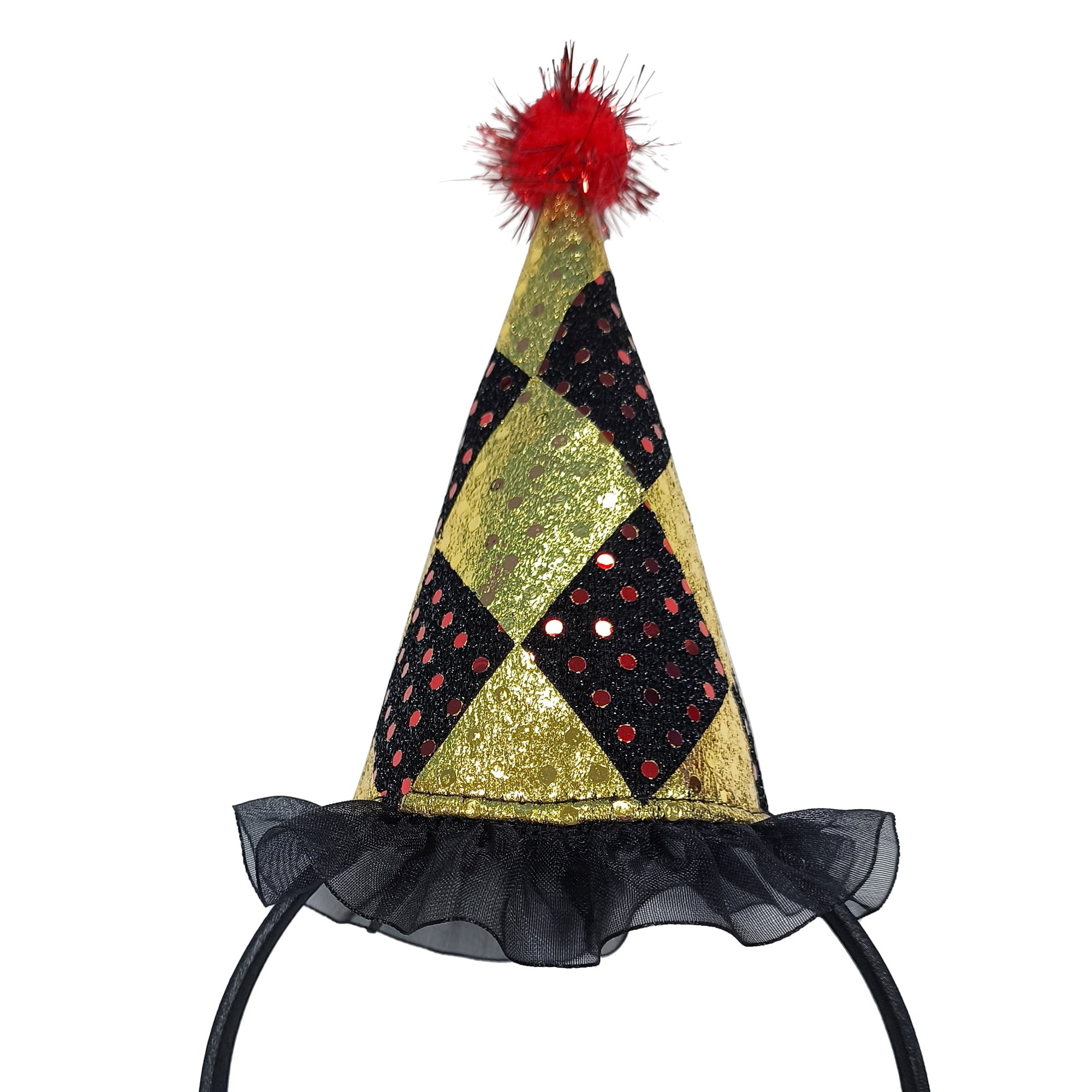 Harlequin Clown Costume Accessory Kit for Adults, Multicolor, 4 Pieces, Halloween by Way To Celebrate