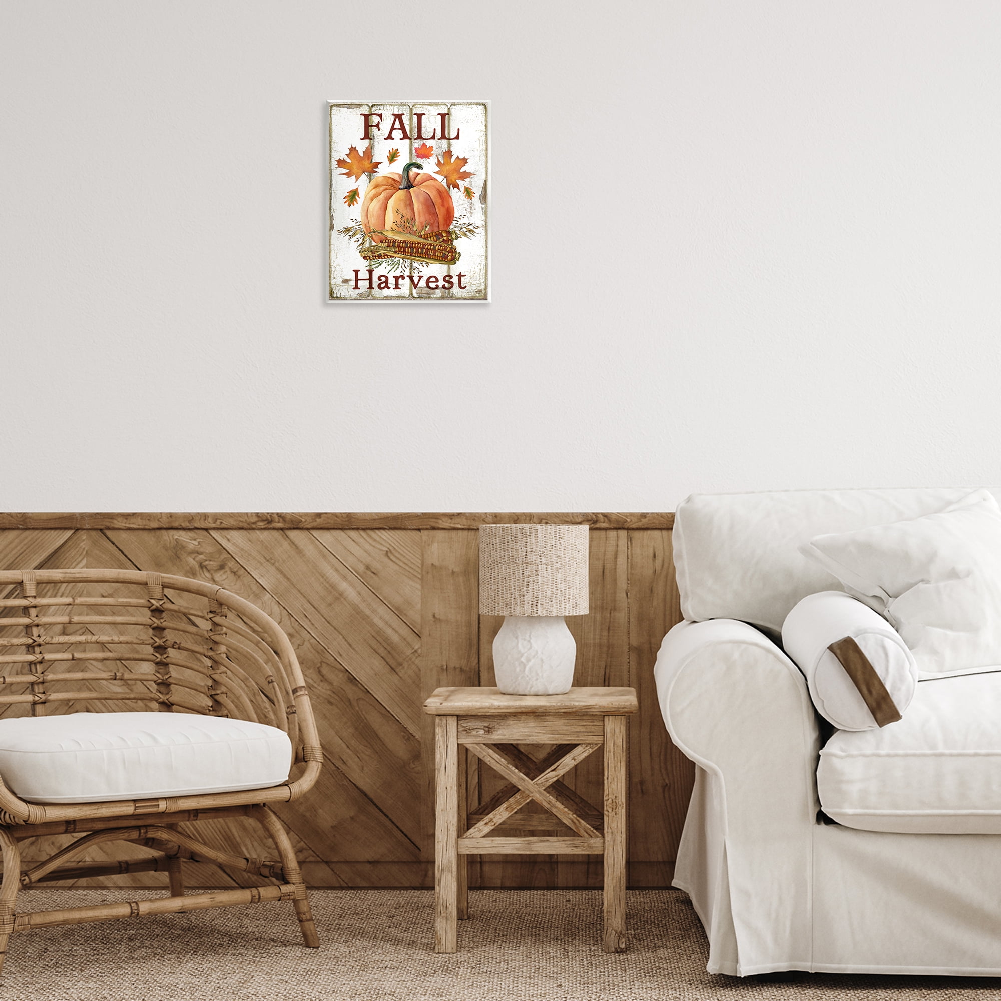 Stupell Industries Fall Harvest Pumpkin & Corn Holiday Painting Unframed Art Prints Wall Art, 11 x 14