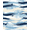 Blue Navy Ivory, Pattern 16, variant on ODIKA 8'x10' Washable Area Rug Motif Border Sage That Couch Costal Abstract Brushstroke Wave Playful Expressive for King Size Bedroom Under Bed, Master Suite, Non-Shedding, Easy Care