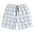 thumbnail image 5 of Goofa Blue Checkboard Printed Mens Swim Trunks Summer Quick Dry Short Beach Swimwear Bathing Suits-Medium, 5 of 9