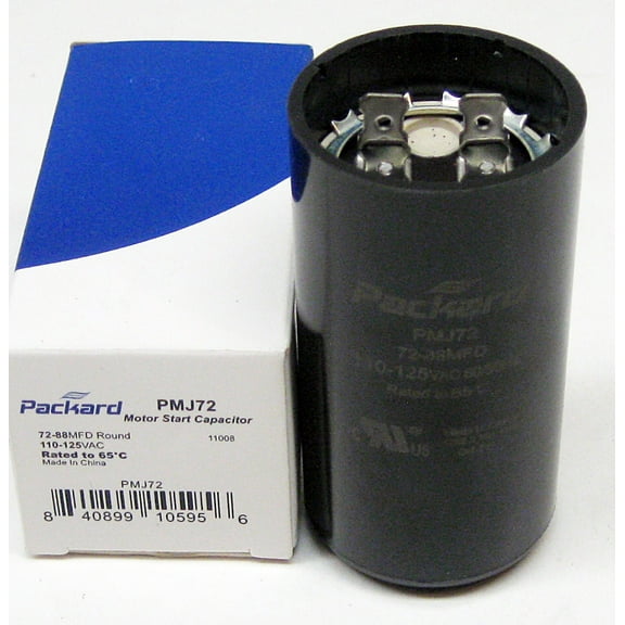 Packard PMJ72 Motor Start Capacitor. 72-88 MFD UF / 110-125 VAC