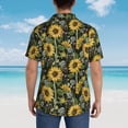 thumbnail image 6 of Balery Sunflowers Print Men's Hawaiian Shirts Short Sleeve Beach Shirt Relaxed Fit Vacation Button Down Shirts-, 6 of 9