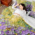 thumbnail image 4 of Manfei Oil Painting Flowers Bedding Comforter Set 7-Piece for Boys Girls,Dreamy Princess King Bedding Sets,Spring Garden Ultra Soft Bed Sheets,Super Cozy Room Decor,Reversible, 4 of 8